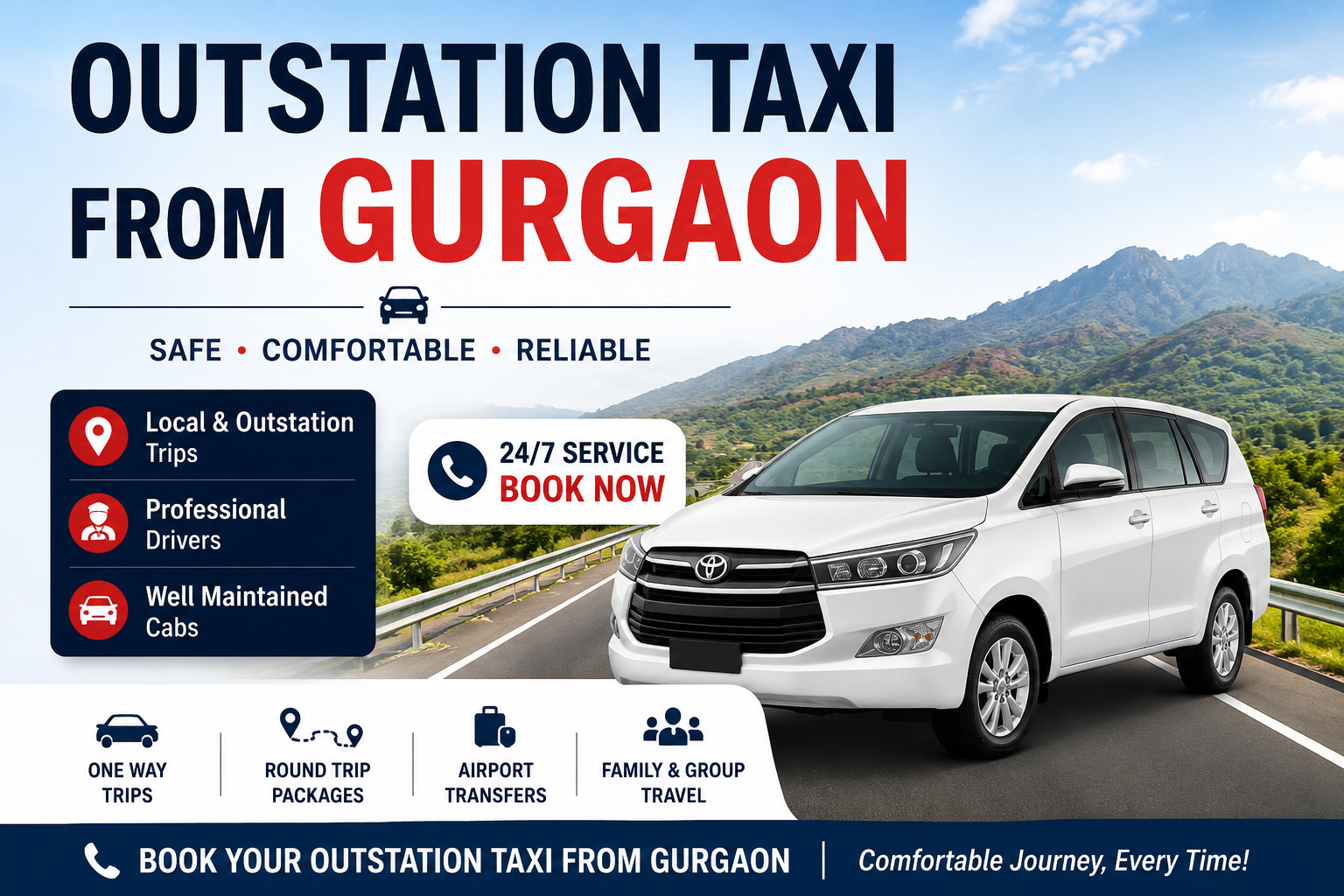 Outstation Taxi From Gurgaon